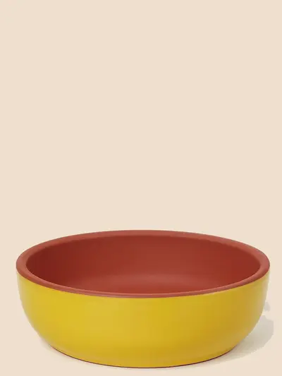 Yayvan Sırlı Saksı Sarı Ø21cm -  Saksilar - Lalezar Botanik